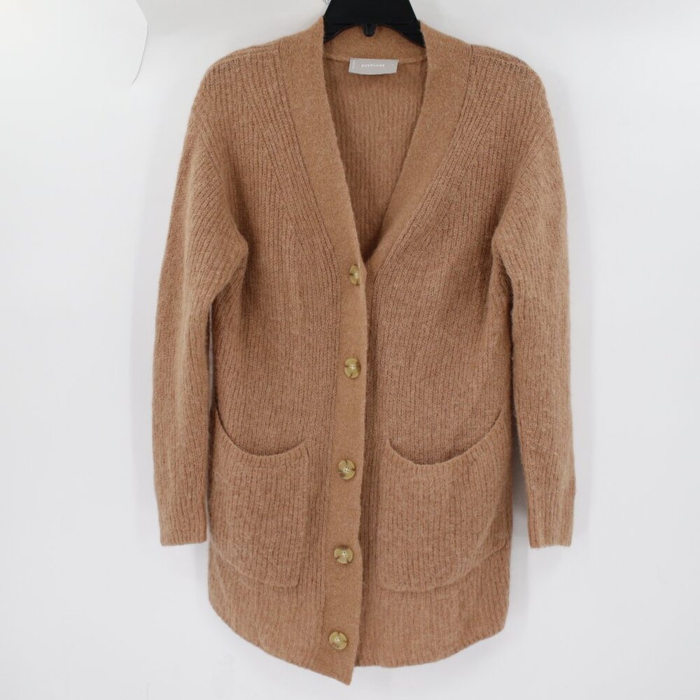 Everlane Oversized Cardigan women's Small Knit Alpaca Wool Blend fuzzy pockets